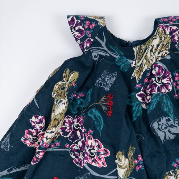 Tea Collection Caledonian Forest Animal Print Party Dress Dark Green Sz 6-9m - Picture 2 of 9